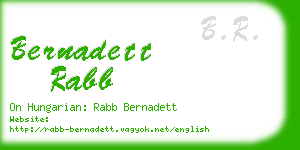 bernadett rabb business card